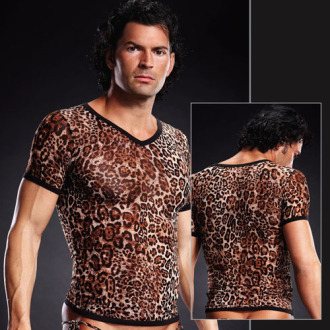 Сетчатая футболка леопардовая BLM020-LEO